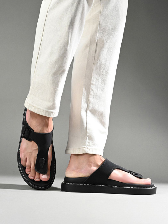 LOUIS STITCH Men Lightweight T-Strap Slip-On Sandal
