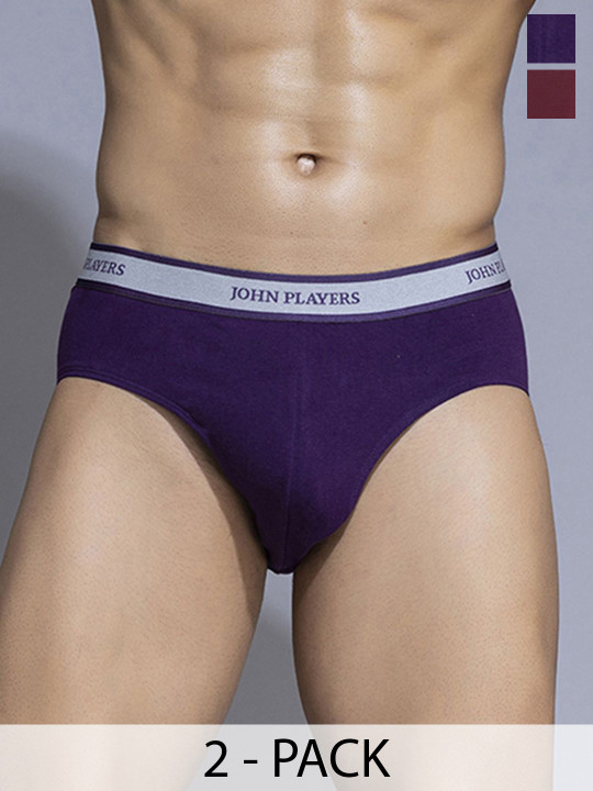 John Players Pack Of 2 Cotton Basic BriefsJPC026U19S