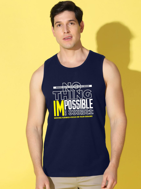 WOOSTRO Printed Round Neck Cotton Basic Innerwear Vest