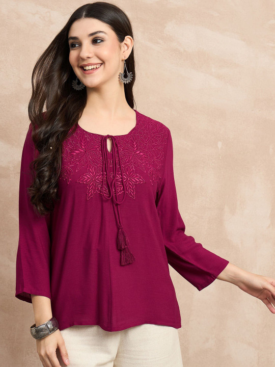 Anouk Women Viscose Rayon Embroidered Kurtis