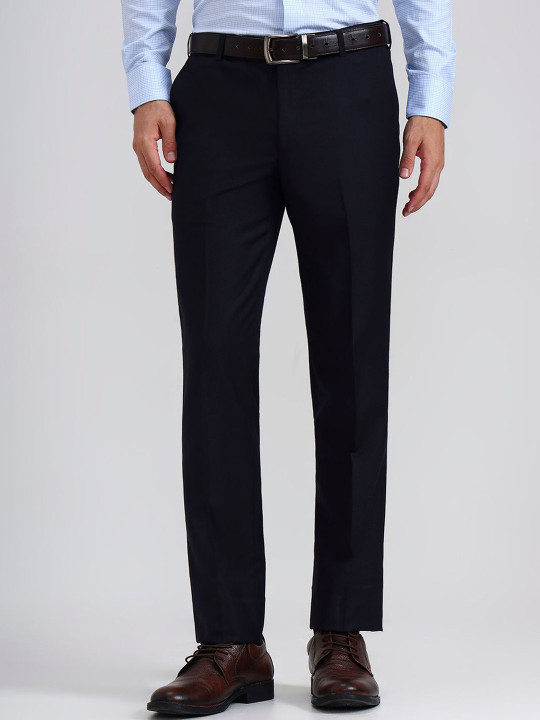 METAL Men Slim Fit Mid-Rise Regular Formal Trousers