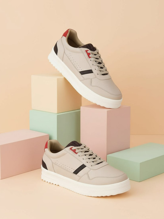 HERE&NOW Men Textured Lace-Ups Sneakers