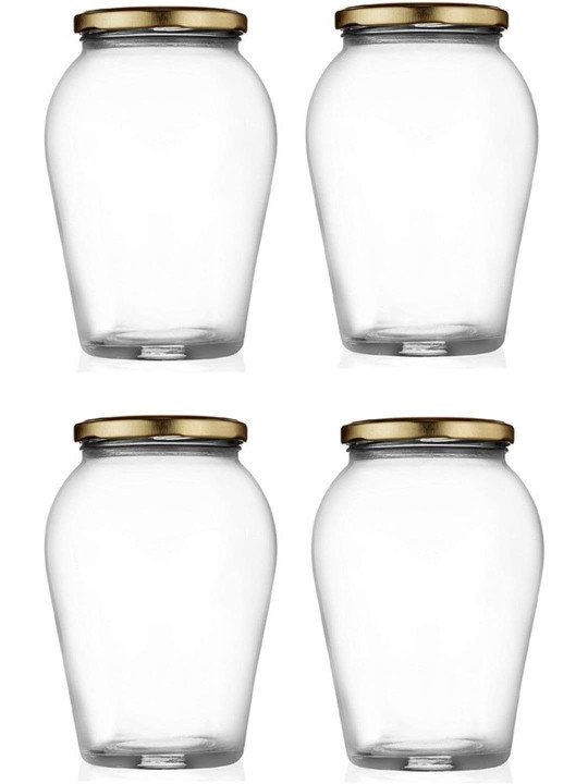 1ST TIME Transparent 4 Pieces Glass Jars