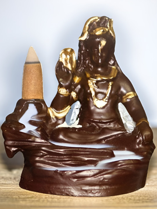 MISS PEACH Gold & Brown Shiva Religious Idol Showpiece