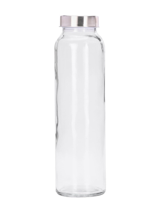 1ST TIME Transparent & Steel Glass Freezer Safe Water Bottle 850ml