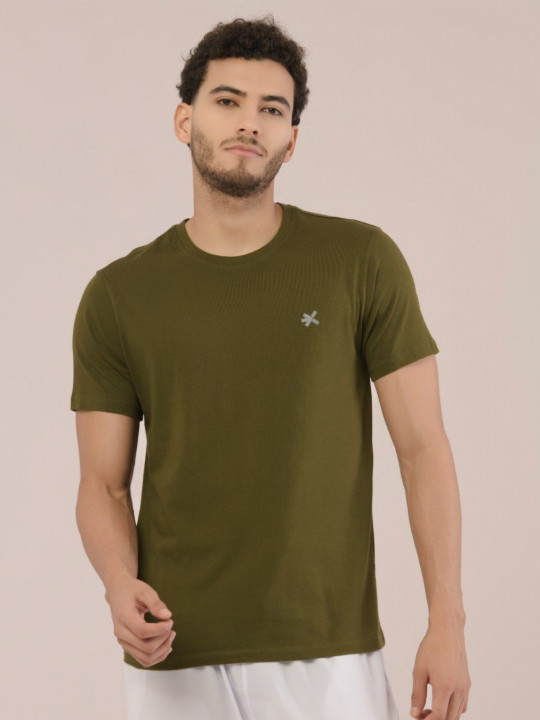 HRX by Hrithik Roshan Men Solid Round Neck Cotton T-shirt