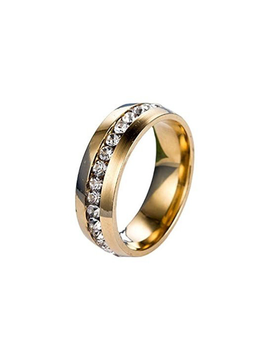 Moneekar Jewels Unisex Gold-Tone Stainless Steel Finger Ring