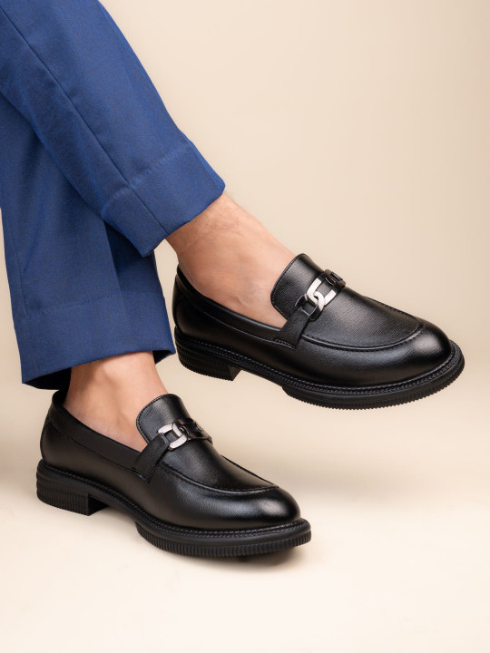 House of Pataudi Men Round Toe Formal Slip-Ons