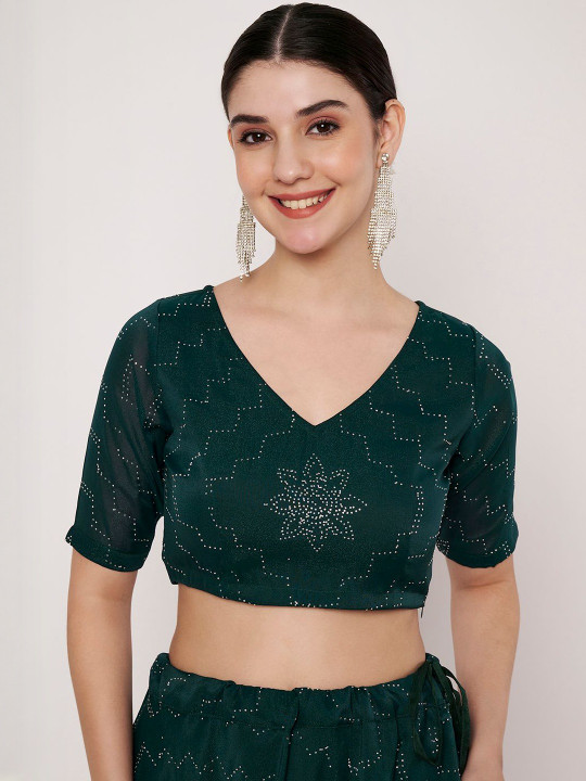 studio rasa Floral Embellished Crop Top
