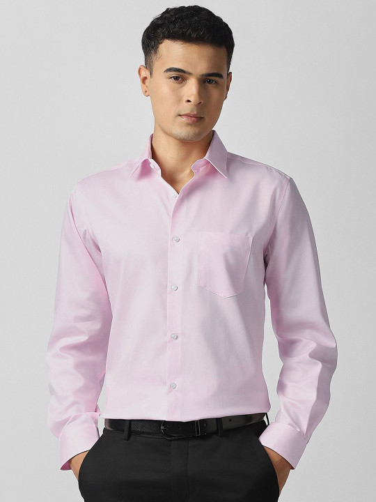 Van Heusen Men Solid Spread Collar Cotton Formal Shirt