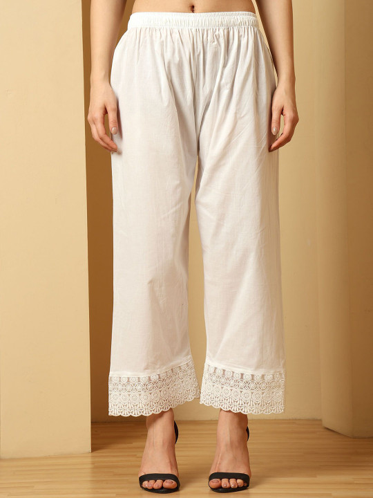 URBAN KANYA Women Straight Fit Cambric Cotton Palazzos