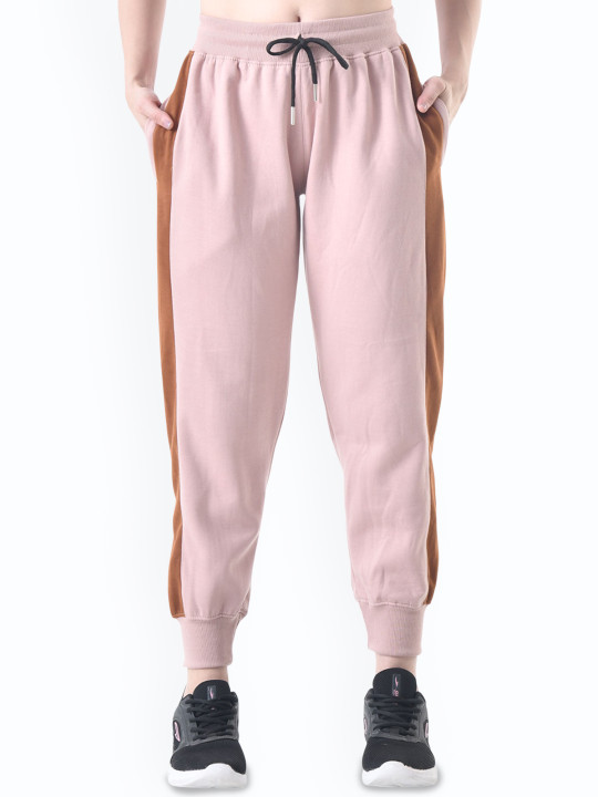 BAESD Women Colourblocked Mid-Rise Joggers