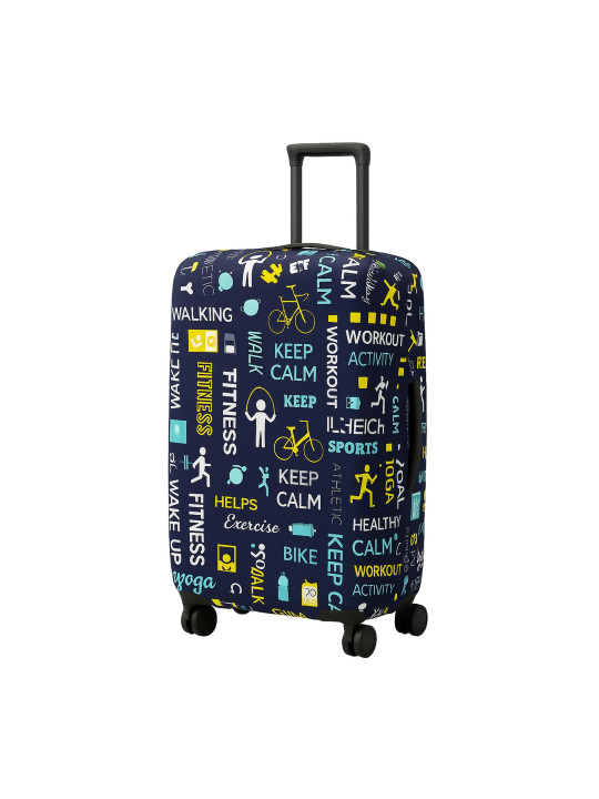 AMPEREUS Blue Printed Protective Suitcase Trolley Bag Cover -24 Inch