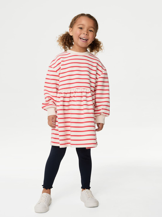 Marks & Spencer Cotton Rich Striped Jumper Dress