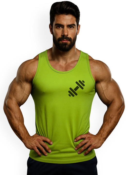 3Colors Men Gymrat Printed Scoop Neck Breathable Dri-Fit Gym Vest