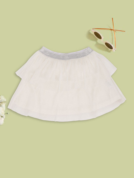 Pantaloons Junior Girls A-Line Layered Mini Skirt