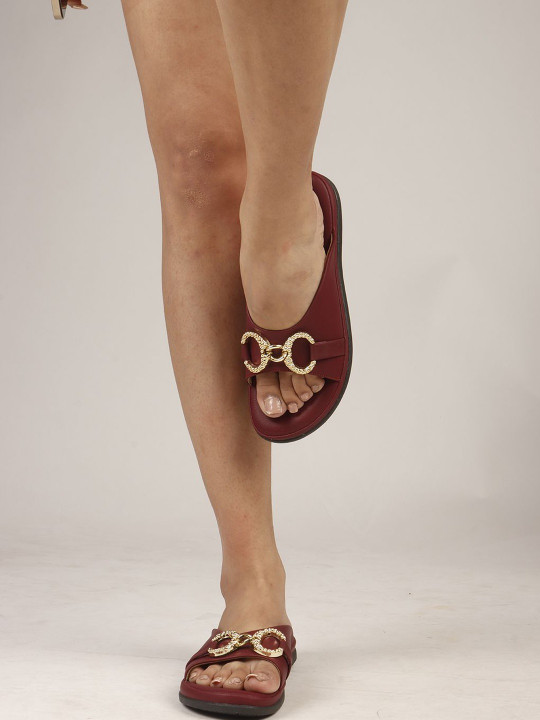 DressBerry Women Cherry Open Toe Flats