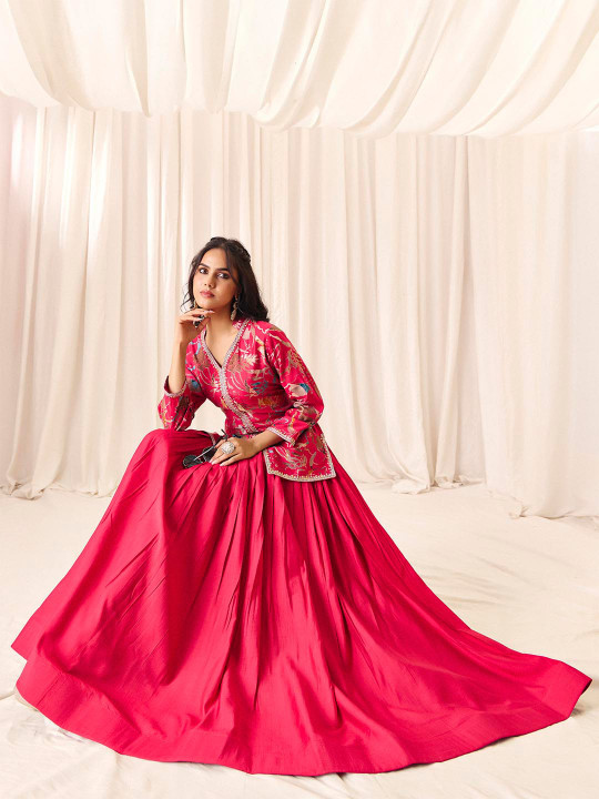 MADHURAM Embroidered Ready To Wear Gotta Patti Lehenga & Choli