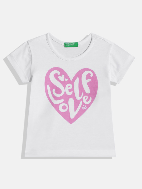 United Colors of Benetton Girls Typography Printed T-shirt