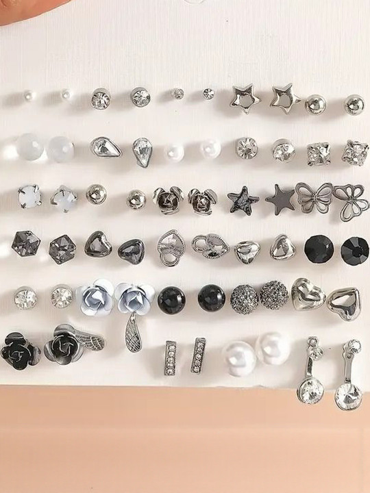 Vembley Silver-Plated Alloy Contemporary Studs