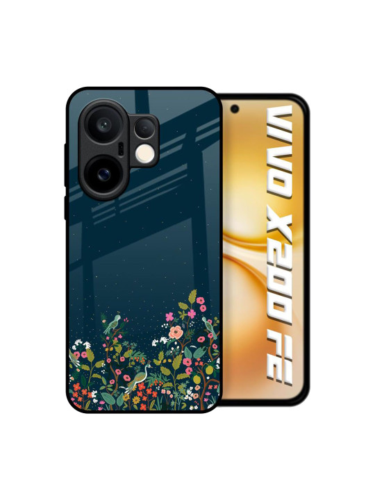 QRIOH Floral Printed Vivo X200 FE 5G Silicone Back Case