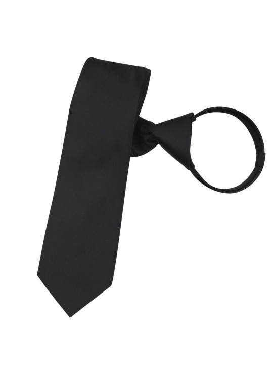 Leonardi Men Solid Skinny Zipper Tie