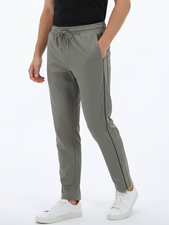 glitchez Men Paneled Relaxed Fit Track Pants