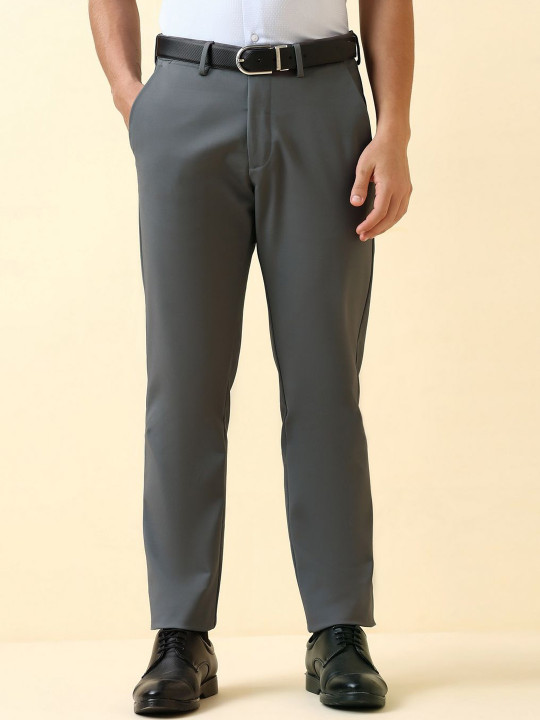 Allen Solly Men Textured Mid-Rise Formal Trousers