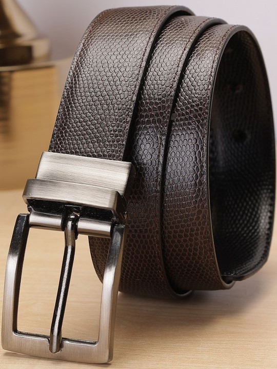 Roadster Men Textured Leather Reversible Belt