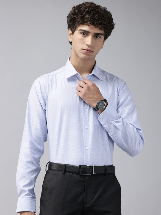 Van Heusen Custom Fit Checked Pure Cotton Formal Shirt