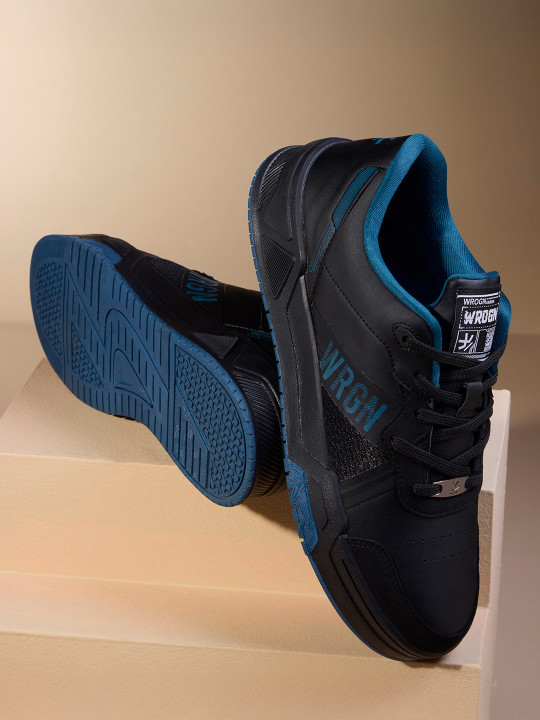 WROGN Men PU Laser Cuts Sneakers Casual Shoes
