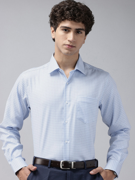 Van Heusen Custom Fit Checked Pure Cotton Formal Shirt