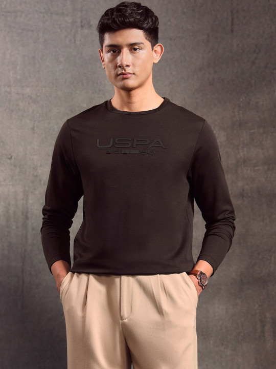 U.S. Polo Assn. Denim Co. Men Brand Logo Printed Round Neck T-shirt