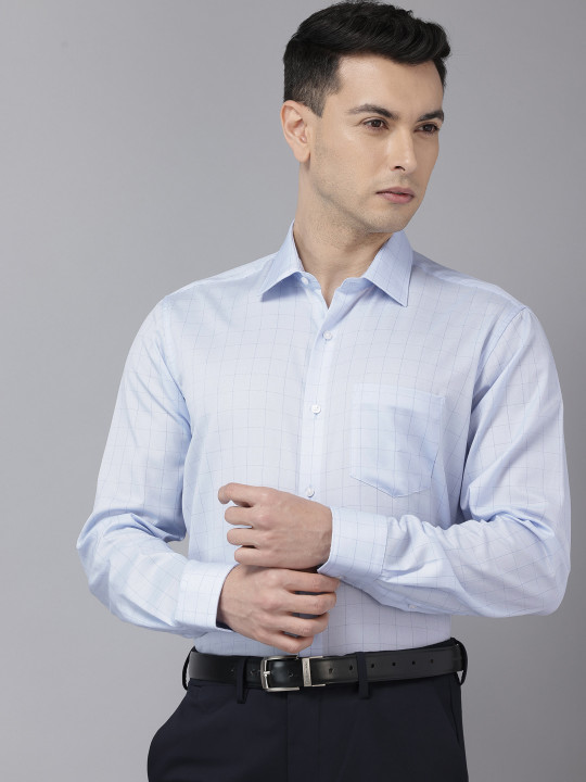 Van Heusen Custom Fit Checked Pure Cotton Formal Shirt