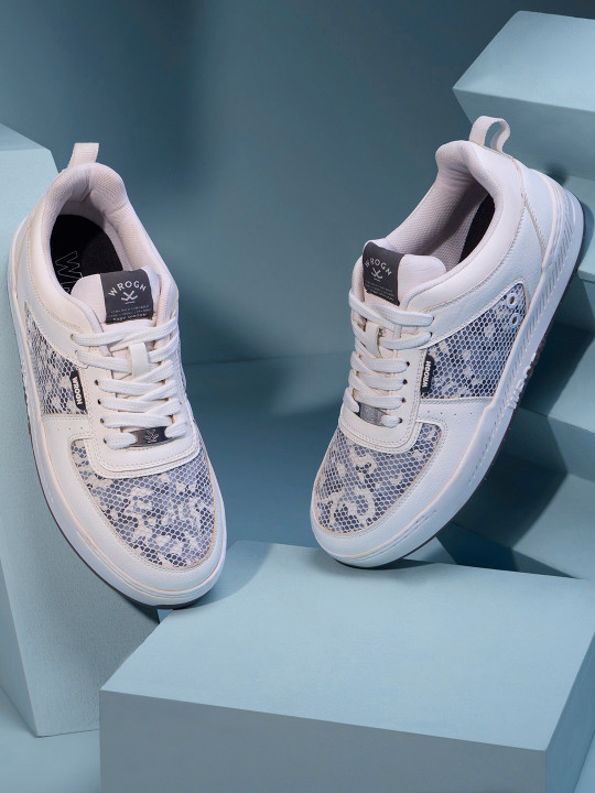 WROGN Men Printed Round Toe Lace-Ups Sneakers