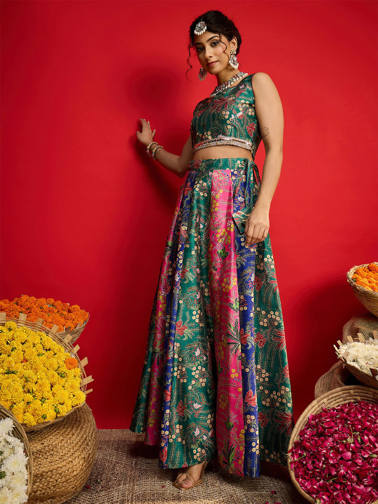 Shae by SASSAFRAS Printed Sequinned Ready To Wear Lehenga Choli