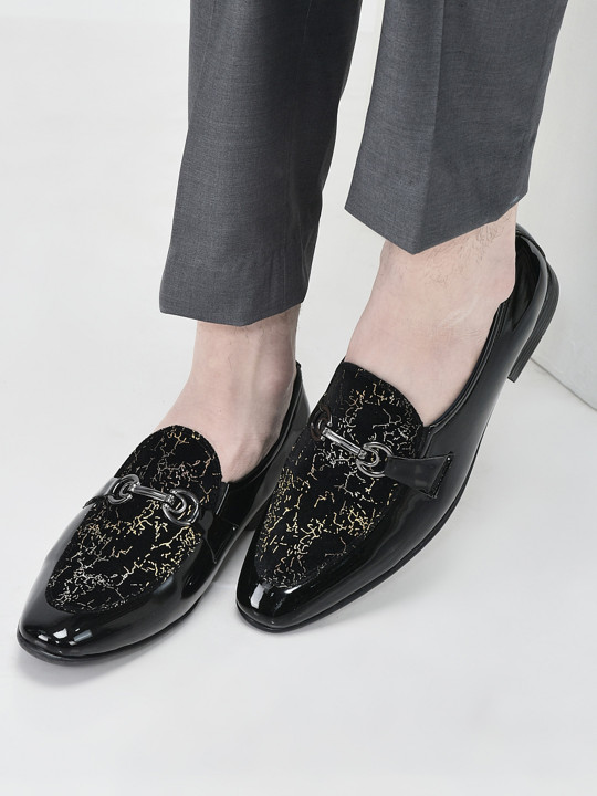FAUSTO Men Textured Formal Loafers