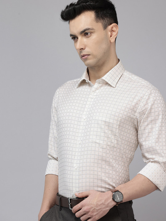 Van Heusen Custom Fit Checked Pure Cotton Formal Shirt