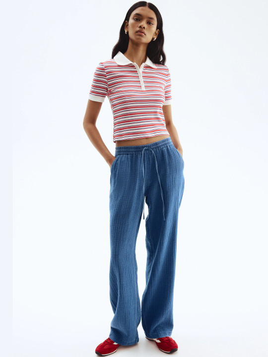 H&M Women Cotton Muslin Trousers