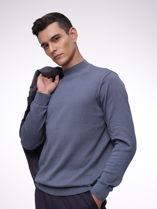 French Connection Mock Collar Pure Cotton Pullover Sweater