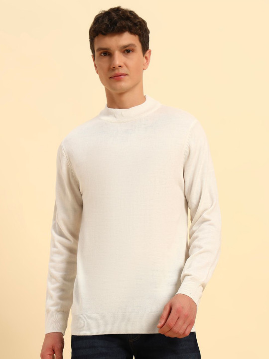 Cantabil Men Solid High Neck Full Sleeves Pullover Sweaters