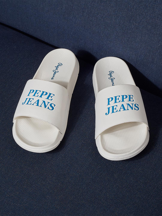 Pepe Jeans Men Logo Printed Anti Skid Sliders