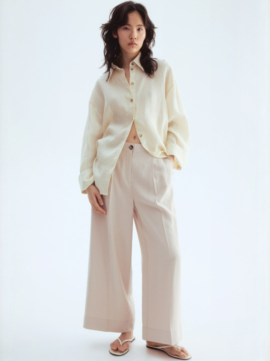 H&M Wide Ankle-Length Trousers