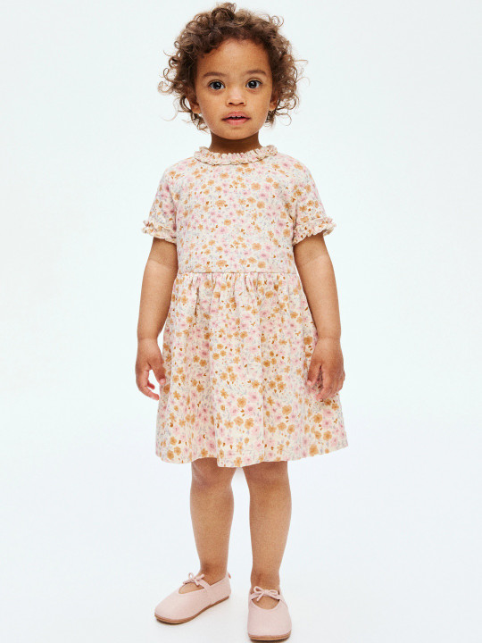 H&M Frill-Trimmed Jacquard-Jersey Dress