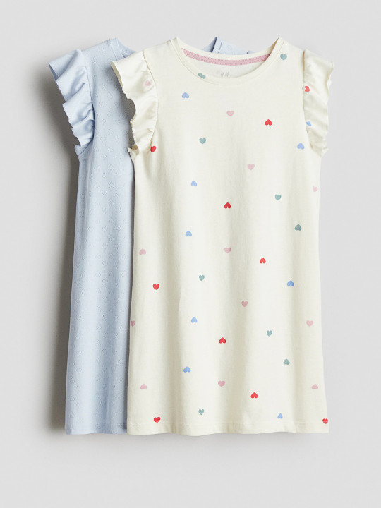 H&M Girls Pack Of 2 Cotton Nightdresses