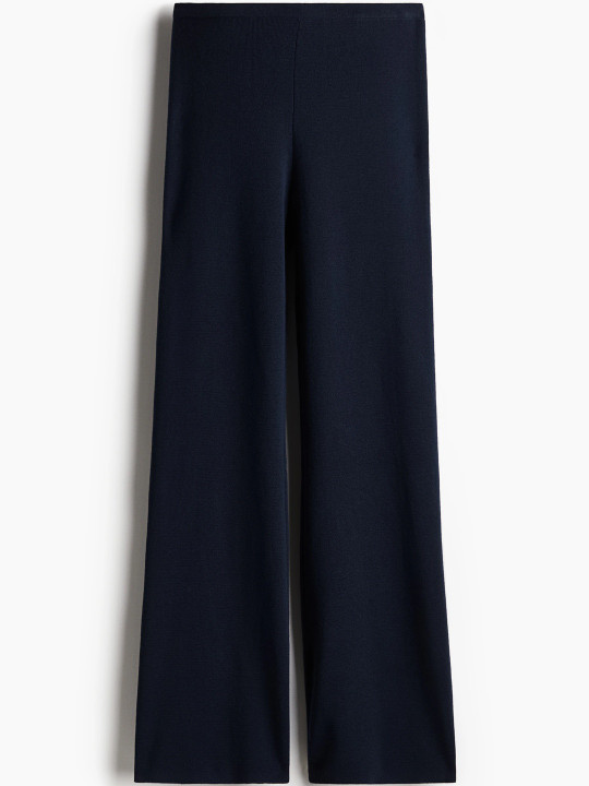 H&M Women Regular Fit Fine-Knit Trousers