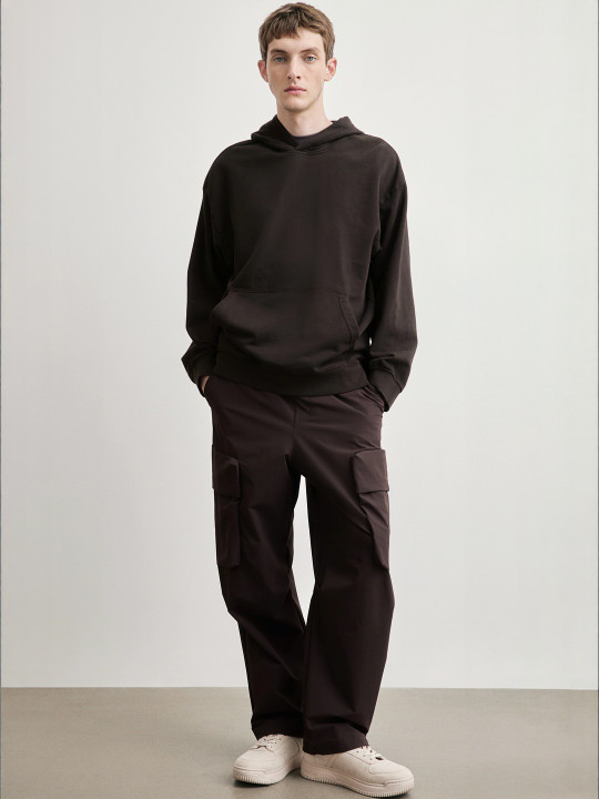 H&M Men Long Sleeves Loose Fit Washed Hoodie