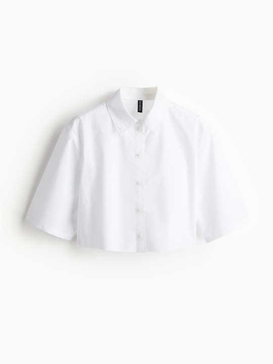 H&M Cropped Cotton Shirt