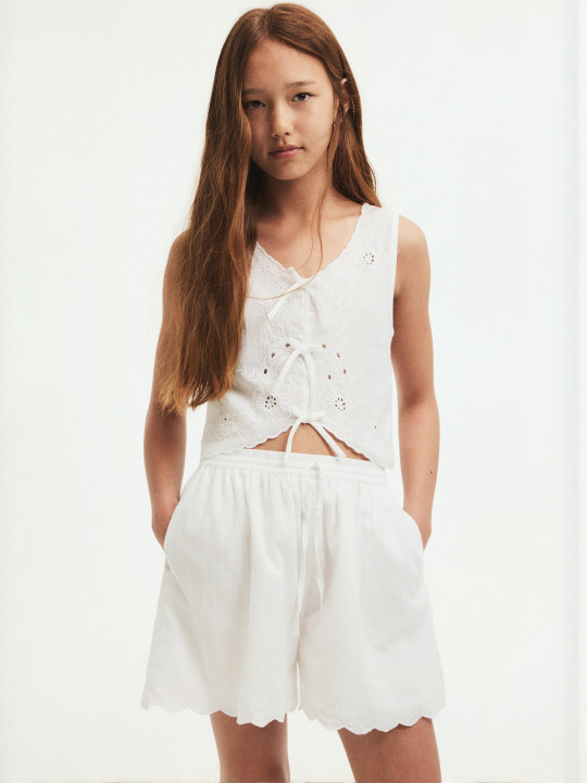 H&M Girls 2-Piece Pure Cotton Top And Shorts Set