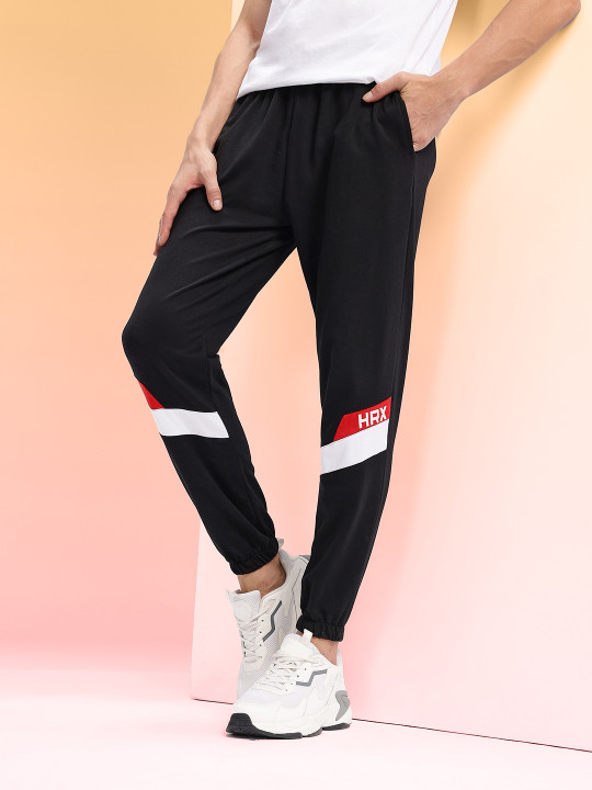 HRX by Hrithik Roshan Men Mid-Rise Striped Detail Lifestyle Joggers